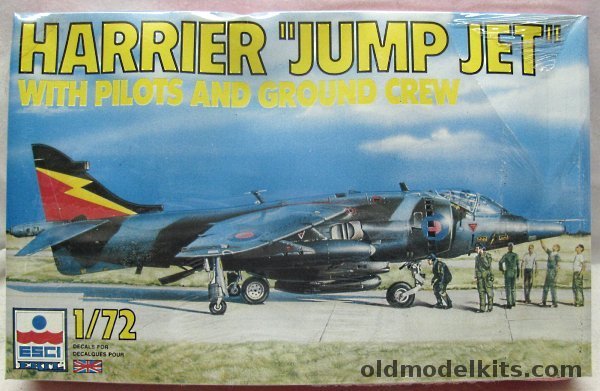 ESCI 1/72 Bae Harrier Jump Jet With Pilots And Ground Crew - 4th Sqn or 3rd Sqn Great Britain, 9079 plastic model kit